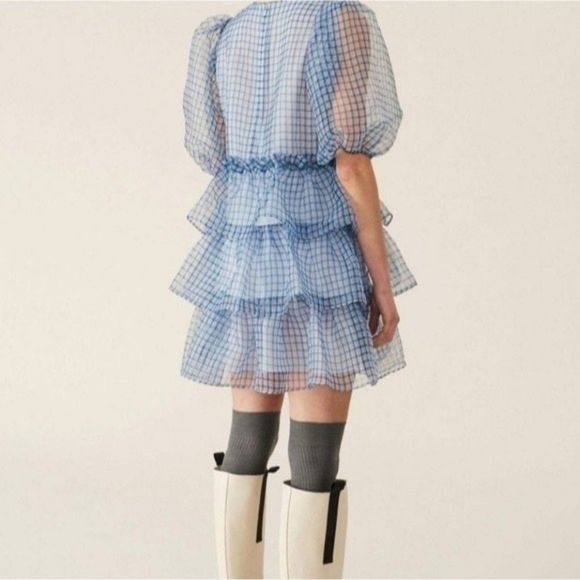 GANNI Organza Boho Mini Dress - Picture 4 of 16